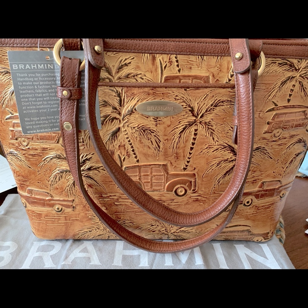 COPY - Auth NWT Brahmin Copper Copa Cabana Leather Tote
